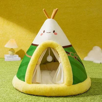 CozyPaws Tent Nest – All-Season Hideaway Bed for Dogs and Cats