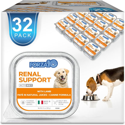 Wet Dog Food Kidney RENAL ACTIWET, 3.5Oz, Kidney Dog Food Wet, Renal Dog Food Lamb Flavor, Dog Renal Support Canned Dog Food